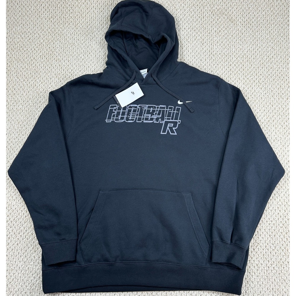 NEW NIke Team Club Hoodie Mens 3XLT Tall Black Fleece Pullover Football Logo